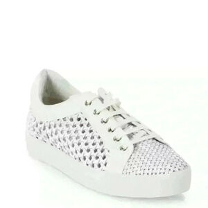 Joie Duha White Woven Leather Lace Up Sneakers  Size US 5/EUR 36